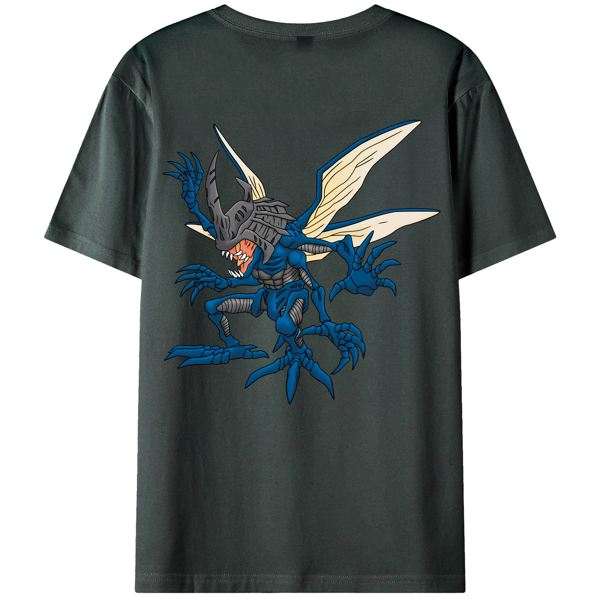 （画像用） Digimon デジタルモンスター/デジモン 綿100％ メンズ半袖Tシャツ（バックプリント） 通気性